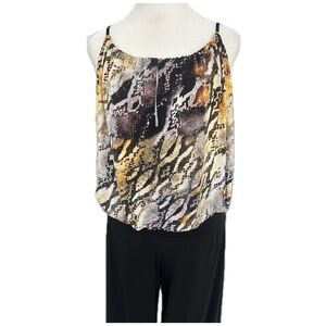 Julian Chang Estella Snakeskin Print Jumpsuit
